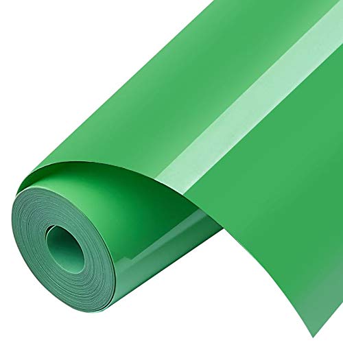HTV Iron on Vinyl 12inch x10 Feet Roll for Silhouette and Cricut Easy to Cut & Weed Iron on Heat Transfer Vinyl DIY Heat Press Design for T-Shirts White (Green)