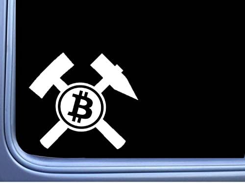 Bitcoin Miner Decal Bitcoin Litecoin Crypto currency Decal Car Sticker Creative Fashion Car Accessories Vinyl Car Decal 6" (WHITE)