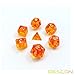 Bescon Mini Translucent Polyhedral RPG Dice Set 10MM, Small RPG Role Playing Game Dice Set D4-D20 in Tube, Transparent Orange