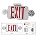 【2 Pack】UL Certified EXIT Sign with Emergency Light Red EXIT Compact Combo Hardwired High Output