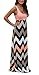 ReachMe Womens Summer Bohemian Floral Maxi Dresses Loose Casual Boho Printed Maxi Dress Beach Party Dress(1 Navy,L)