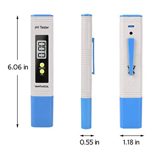 Digital PH Meter, PH Meter 0.01 PH High Accuracy Water Quality Tester with 0-14 PH Measurement Range for Household Drinking, Pool and Aquarium Water PH Tester Design with ATC (Blue)