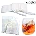 Tea Filter Bags Loose Leaf Tea Infuser 200pcs Tea Bags Safety & Natural Material, 100% Unbleached Paper/ Environmental Food Grade Drawstring Tea- Bags, 1- Cup Capacity- 3.15
