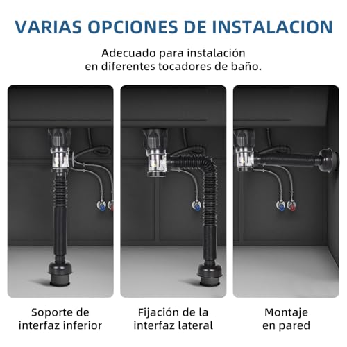 Kit de Drenaje para Lavabo de Baño,Tubo de Desague para Fregadero Antiolor,2 en 1 Kit de Drenaje para Fregadero,Fácil de Instalar,Antiobstrucción,Prevención de Olores,para Cocina,Baño (Estilo Ⅰ)