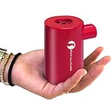 Red Suricata Rechargeable Air Pump - Mini Electric Air Pump for Inflatables - Air Mattress Pump - USB Battery Powered & Operated Portable Air Pump for Air Sofa, Pool Float & Airbed (NOT for Balloons)