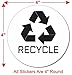 SecurePro Signs 2 Recycle & Trash Stickers (1 Trash + 1 Recycle) for Use on Trash Cans & Recycle Bins of All Types; 4 Inches Round with Adhesive on Back; Premium Quality (White Trash & Green Recycle)