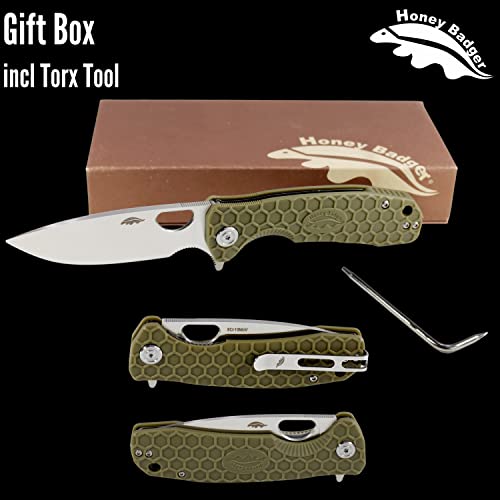 Western Active Honey Badger Small Pocket Knife, EDC Drop Point Folding