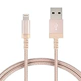 AmazonBasics Nylon Braided Lightning to USB A Cable, MFi Certified iPhone Charger, Gold, 6-Foot