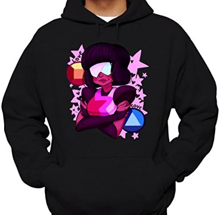 Inksterinc Steven Universe Hoodie - New Garnet Love hoodie - Garnet Hoodie - Steven Universe Garnet Hoodie - Garnet Sweatshirt - Steven Universe Shirt (Medium, Black)