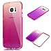AIIYG DS(TM) Samsung Galaxy S7 Edge, G9350 Gradient Color Mirror Soft TPU Case with Shockproof PC Bumper for S7 Edge (Rose)