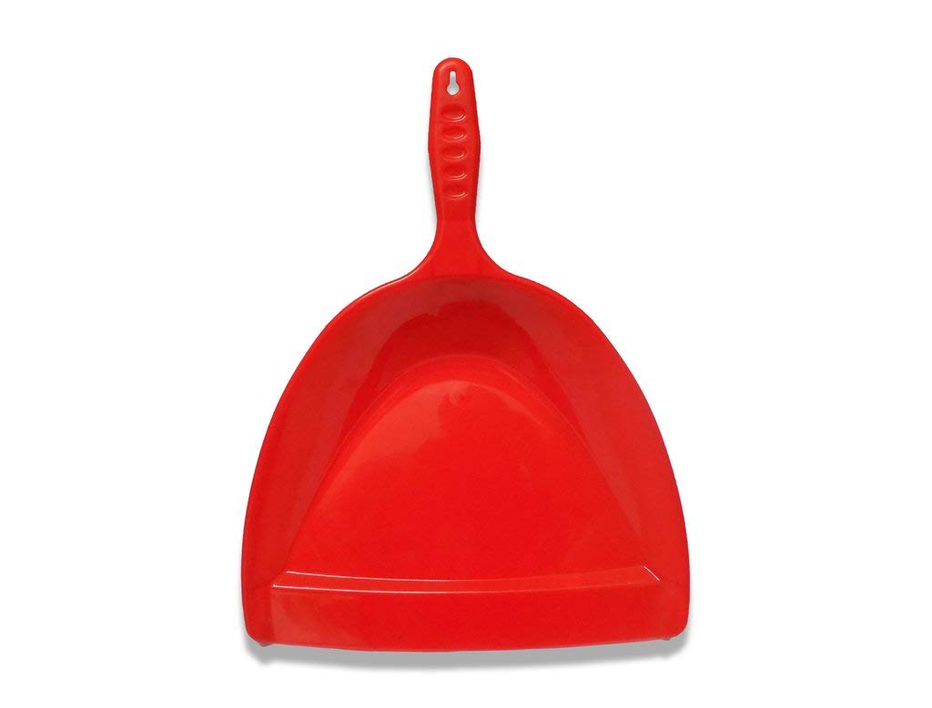 DeoDap Heavy Duty Plastic Dustpan with Handle Durable Lightweight Multi