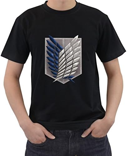 Anime Attack On Titan Survey Legion Logo T-Shirt Short Sleeve Black Size 2XL
