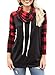 Dearlove Womens Long Sleeve Cowl Neck Plaid Sweatshirts Raglan Shirts