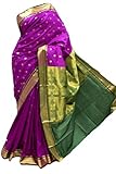 Krishna Sarees Women's ASB3433 Purple and Green Art Silk Saree Unstitched Blouse Piece Purple