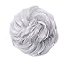 Scrunchy Updo Wavy Straight Hair Bun Clip Messy Donut Chignons Synthetic Hairpiece Hair Extension (silver gray-thicker)