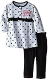 BON BEBE Baby-Girls Infant Polka Dot Top with Legging Set, Multi, 12 Months