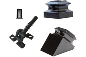 G&T WOOD PRODUCTS Adjustable Angle Connectors with Satin Black Shoes: 100 Connectors 50 Flat 50 Rake (for Installing 1/2” Metal Balusters)