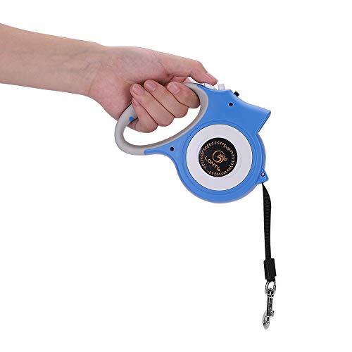 ITODA Automatic Retractable Pet Cord Leash with Light, Walking 16Ft Extendable Traction Dog Rope or Small Medium Dogs Cat Grip Tangle Free with Button Break & Lock