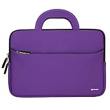 Evecase Lenovo 11.6'' Miix 2 / IdeaPad Yoga 2 / Yoga 11 11S Laptop PC Ultrabooks Neoprene Sleeve Case, Slim Briefcase w/ Handle & Accessory Pocket / Ultra Portable Travel Carrying Case Sleeve Portfolio Pouch Cover - Purple