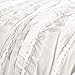 Lush Decor Belle 4 Piece Ruffled Shabby Chic White Comforter Set with Bed Skirt and 2 Pillow Shams - Queen Comforter Set