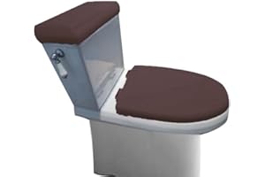 Madeals Velvet Toilet Lid Cover and Toilet Tank Lid Cover Fabric Cover for A Lid Toilet Tank Brown