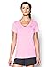 Under Armour Womens Tech V-Neck Twist Short-Sleeve T-Shirt , Pink Craze (645)/Metallic Silver , Small