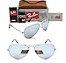 Ray-Ban Aviator RB 3025 019/W3 58mm Matte Silver Polarized Silver Mirror L642c