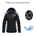 wantdo Women's Waterproof Ski Jacket Fleece Winter Parka Windproof Snow Coat Water Resistant Raincoat