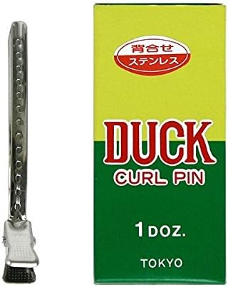 Duck Curl Pin Stainless Steel - Box of 12 Hair Clips + Free Double Dip Comb/Brush