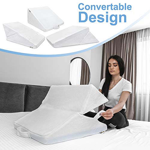 Bed Wedge Pillow Multipurpose Adjustable Leg Support Pillow Cooling Gel Memory Foam Top