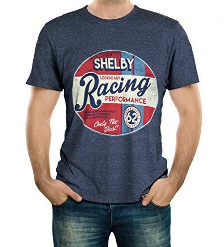 Shelby Legendary Racing Performance Navy Tee T-Shirt | Officialy Licensed Shelby® Product | 50% Cotton, 50% Polyester | Size: Small at Amazon