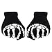 Tatuo 3 Pairs Skeleton Gloves for Women Men - Full Finger Winter Skull Stretch Knitted Mechanic Gloves for Christmas Party Costume - Black