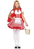 Leg Avenue Junior's 2 Piece Red Hiding Hood Costume, Red/White, Small/Medium