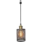 DWYHTD Screw in Hanging Light Fixture Instant Pendant Light,Recessed Light Conversion Kit with E26 Screw-in Adapter for Bedroom,Living Room &amp; Kitchen Island Lighting (Farmhouse)