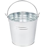 American Metalcraft PTUB87 Natural Galvanized Steel Pail with Handle, 1.16-Gallon, 8" Diameter, Silver