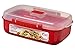 Sistema Microwave Cookware Rectangular Bowl, 41.6 Ounce/ 5.2 Cup, Red