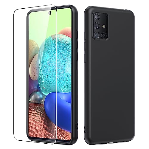 Dioxide Compatible for Samsung Galaxy A71 5G Phone Case with Screen  Protector, Soft TPU Silicone Case Shockproof Non-Slip Camera Protective  Case Slim