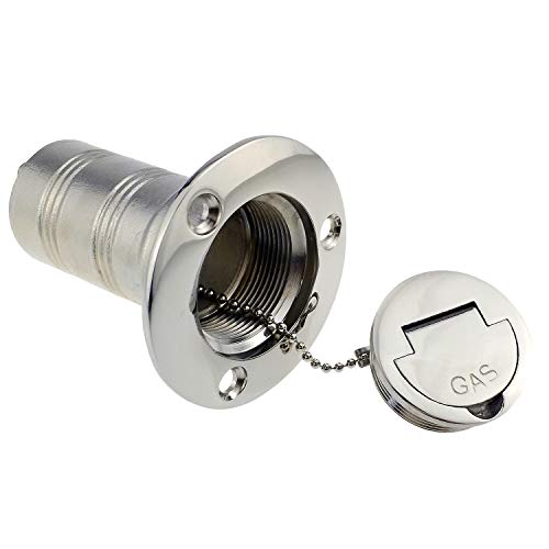 keehui Mirror-Like Polished 316 SS for 1-1/2''(38MM) Marine Boat Yacht Caravan Gas Tank Deck Fill/Filler with Keyless Cap - Thumbnail 3