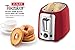 Culinary Edge 2-Slice Extra Wide Slots With High Lift Lever Toaster - Stainless Steel Accents with 2-Years Warranty (Red)
