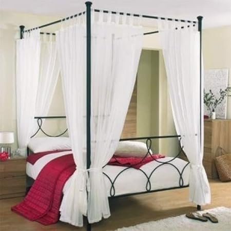 Tab Top Voile 4 Poster Bed Curtain Set Includes 8 Voile Panels