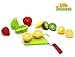 Little Treasures Play Chopping Kitchen toy colorful cutting food playset includes easy to cut apple, kiwi, grapefruit, lemon, banana, pear, strawberry Fasten and reattach easily for easy slicing