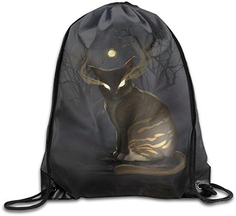 RESS TGR Night Cat Lightweight Drawstring Bag Sport Gym Backpack Gym Bag For Men And Women