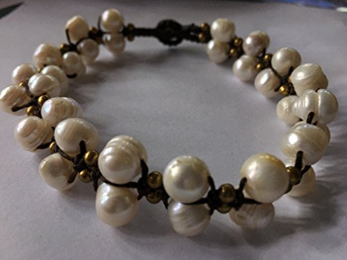 Silver Color Bracelet Ankle Anklets Ankle chain Handmade Handcraft GYM 003 (24cm, Pearl)