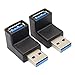 Right Angle USB Adapter, VCZHS USB3.0 AM to AF L Shape Converter Adapter USB 3.0 A Male to A Female 90 Degree Angle Plug(Pack of 2)