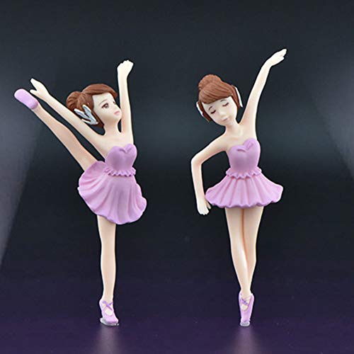 HYSTYLE 4 Pcs Dancing Ballerina Girl Figurine, Miniature Ballerina Girl Figure Collection Playset Doll Toy, Ballerina Girl Cake Topper, Ballerina Girl Plant Pot Craft Dollhouse Decoration, Cake Decoration, Landscape Scenes
