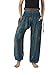 Lannaclothesdesign Women's Smocked Boho Flowers Eye Yoga Harem Pants Regular Teal