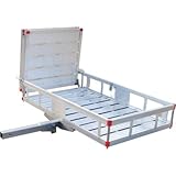 Ultra-Tow Aluminum Folding Hitch Cargo Carrier with Ramp- 500-Lb. Capacity 49inL x 29 1/2inW