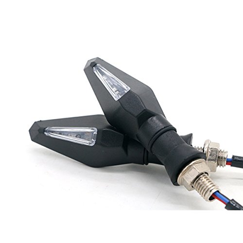 TASWK 2Pcs Motorcycle LED Double Indicator Lights Turn Signals (Amber and Blue)