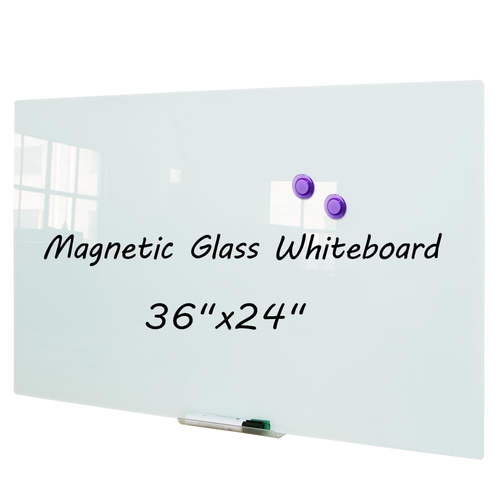 DEVELOP Magnetic Glass Whiteboard, 36 x 24