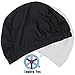 Quality Yes QY 2Pack Superior Polyester Cloth Fabric Bathing Cap Swimming Caps Swimming Hats for Water Sports, Black and White